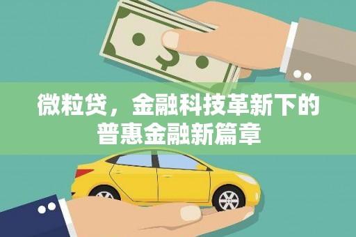 五营微粒贷，金融科技革新下的普惠金融新篇章