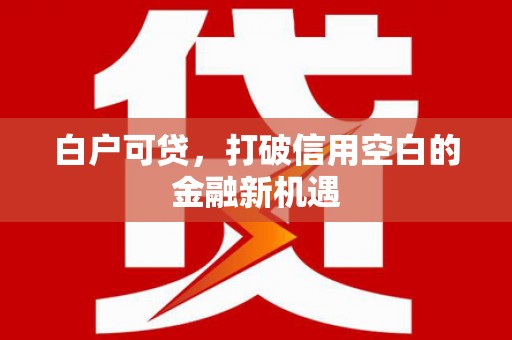 五营白户可贷，打破信用空白的金融新机遇