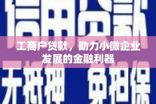 五营工商户贷款，助力小微企业发展的金融利器