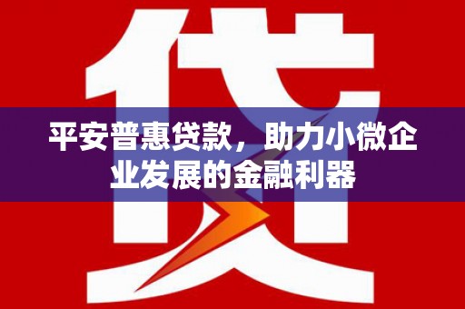 五营平安普惠贷款，助力小微企业发展的金融利器