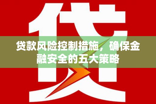 五营贷款风险控制措施，确保金融安全的五大策略