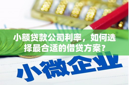 五营小额贷款公司利率，如何选择最合适的借贷方案？